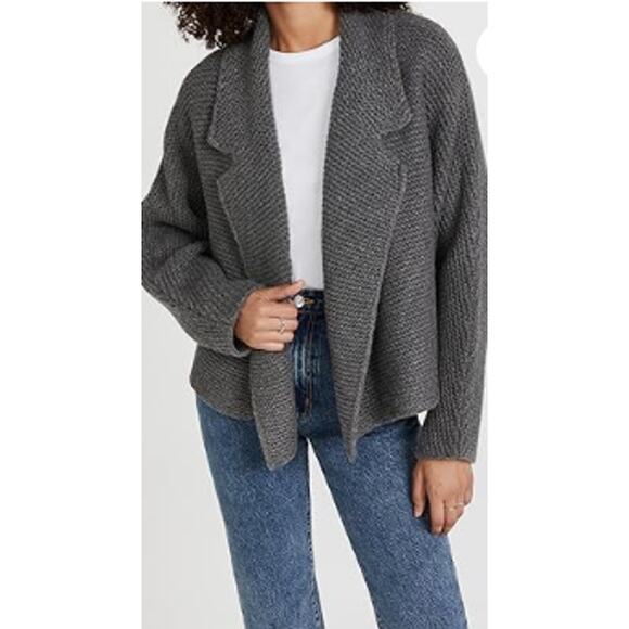 Theory Women's Dolman Cardigan Cashmere Wool Grey Melange M - Picture 1 of 6